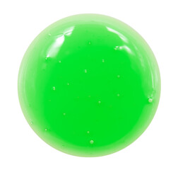 Soap foam round shape on a white background. Shampoo or detergent drop isolate. Oil