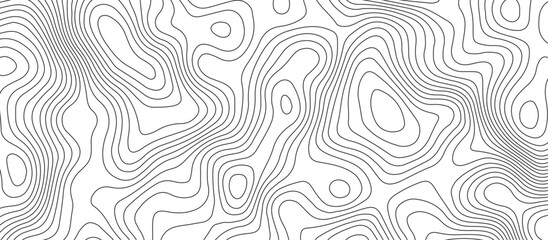 White background topography contour map with black curve lines .luxury topographic wavy pattern and geographic grid map design .