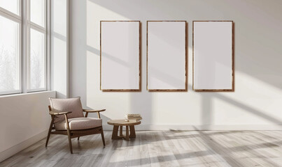 Minimalistic Interior with Blank Frames