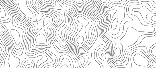 Fototapeta premium White background topography contour map with black curve lines .luxury topographic wavy pattern and geographic grid map design .