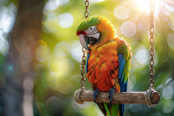 Vibrant Parrot on a Perch