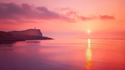 Beautiful sunset tropical beach with palm tree and pink sky for travel and vacation in holiday relax time