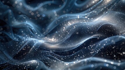 Delicate tendrils of silver light dancing across a tapestry of midnight blues and velvety blacks,...
