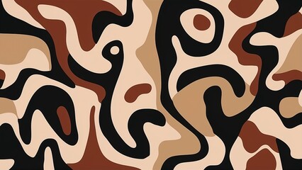 Abstract background with a mix of Chinese Modern Art and German Expressionism, black, brown and beige colors.