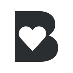 Love logo Logo combine with letter B vector template