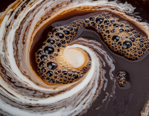 Abstract Coffee and Milk Swirl