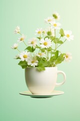 Chamomile tea.Daisies . cup. Healthy Eco-Friendly Eating Concept . copy space. Vertical Frame