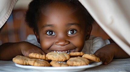 Sweet Dreams: Little Girl With a Plate of Cookies