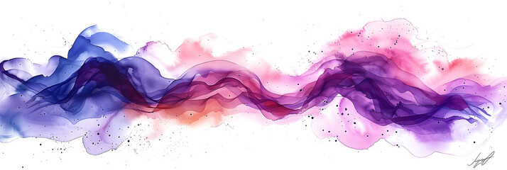 Pink and purple watercolor blend on transparent background.