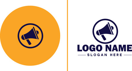 Megaphone icon speaker talk chat social logo app UI modern flat business vector logo