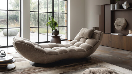 A sectional sofa chair with adjustable backrests, providing customizable comfort for lounging or sitting upright.