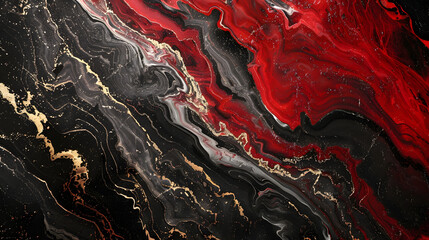 Obraz premium Black marble with red veins natural stone pattern abstract, marble for interior exterior decoration design business and industrial construction concept design.