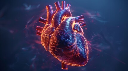 3D rendering image illustrating common congenital heart defects such as atrial septal defect (ASD), ventricular septal defect (VSD), and tetralogy of Fallot - obrazy, fototapety, plakaty