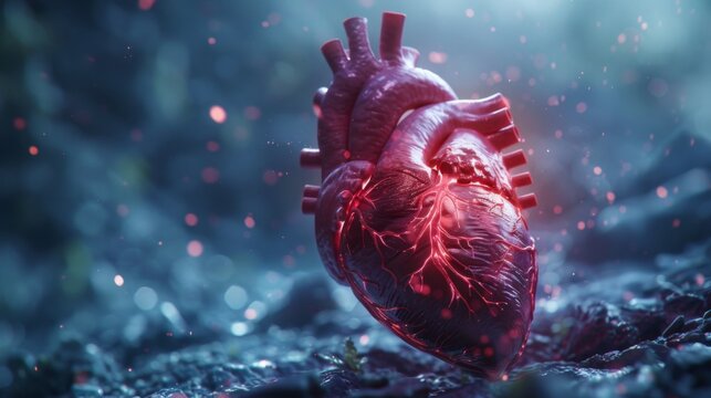 3D rendering image illustrating common congenital heart defects such as atrial septal defect (ASD), ventricular septal defect (VSD), and tetralogy of Fallot