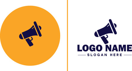 Megaphone icon speaker talk chat social logo app UI modern flat business vector logo