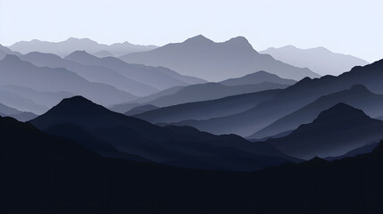 Obraz premium The Mountains in the Mist, A Shrouded Landscape of Mystery, Foggy Mountains Beckon, An Exploration of the Hidden Landscape