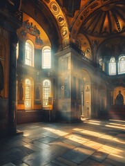 Golden Mosaics Bathe Byzantine Church in Warm Glow of Devotion