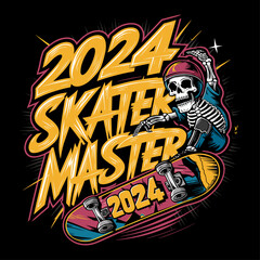 2024 skateboarding vector design, 2024 skater master