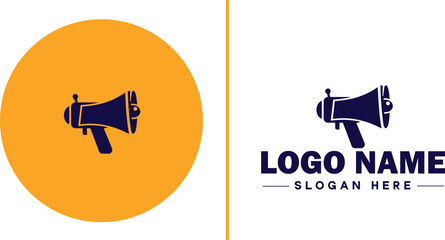 Megaphone icon speaker talk chat social logo app UI modern flat business vector logo