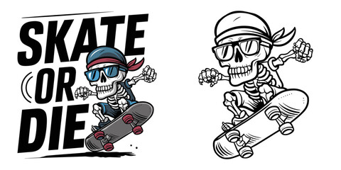 2024 skateboarding vector design, skate or die © NHL Studio