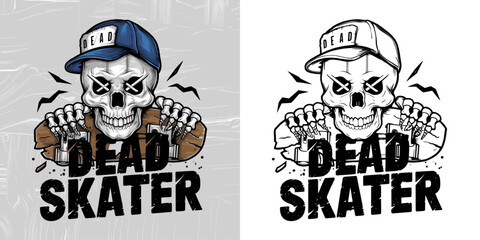 2024 skateboarding vector design, dead skater © NHL Studio