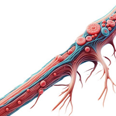  nerve anatomy of molecule, nerve vector cartoon illustration isolated on transparent background - Generative AI