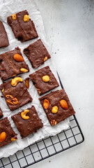 Chocolate brownie with nuts