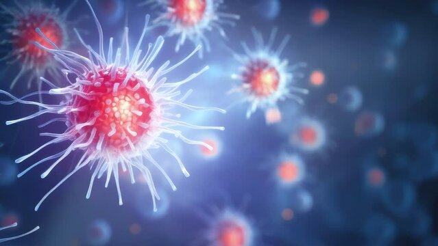 Virus moving close-up. Microbiology and virology concept. High quality 4k footage