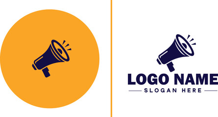 Megaphone icon speaker talk chat social logo app UI modern flat business vector logo