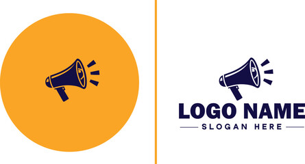 Megaphone icon speaker talk chat social logo app UI modern flat business vector logo