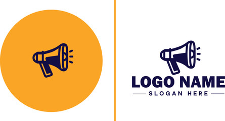 Megaphone icon speaker talk chat social logo app UI modern flat business vector logo