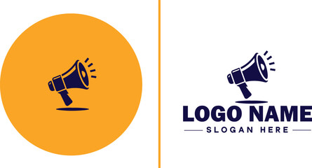 Megaphone icon speaker talk chat social logo app UI modern flat business vector logo