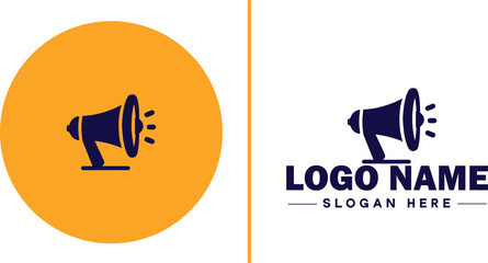 Megaphone icon speaker talk chat social logo app UI modern flat business vector logo