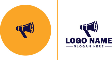 Megaphone icon speaker talk chat social logo app UI modern flat business vector logo