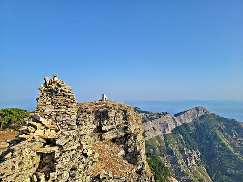 The summit of the Mount Ipsarion Thasos islad Greece