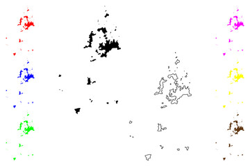 Penghu County (Administrative divisions of Taiwan, Republic of China, ROC, Counties) map vector illustration, scribble sketch Pescadores Islands map..