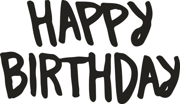 This 'Happy Birthday' text vector in a fun handwritten style is ideal for birthday greetings, invitations, and celebratory banners, adding a personalized touch to any festive design.

