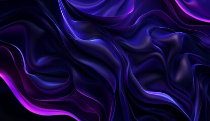 Colorful abstract design with flowing wave-like patterns in dark purple. Digital artwork with smooth textures and gradients. Modern art concept for design and print. Design for wallpaper, pos