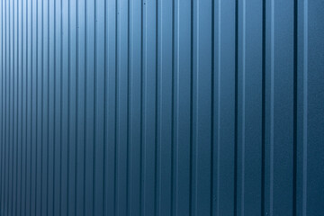 sharp texture of blue metallic wall stripes perspective surface industrial style background minimalistic concept