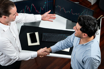 Successful traders in stock market dealing investment project of analysis dynamic currency data,...