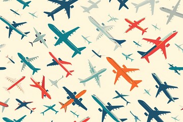 Airplane Shipping Vector Pattern. banner, or packaging designs related to shipping, logistics, e-commerce