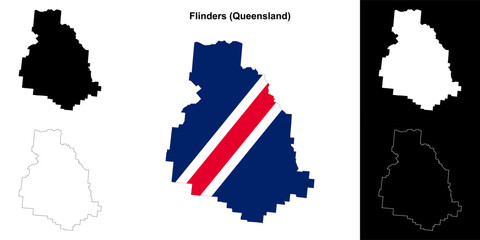 Flinders blank outline map set