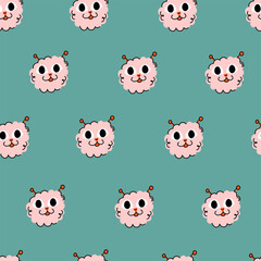 seamless pattern with multi-colored monsters. For boys and girls.