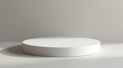 Simple and elegant round white podium, ideal for presenting fashion items, isolated background