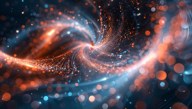 Quantum computing visualization with qubits and entanglement, suitable for advanced computing technology seminars