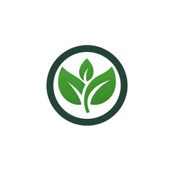 Fototapeta premium green leaf icon vector cartoon illustration isolated on transparent background - Generative AI