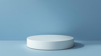 Minimalist design circular white podium, ideal for displaying boutique items, on an isolated background