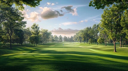 Golf course billboard mockup, ideal for golf equipment and tournament advertising