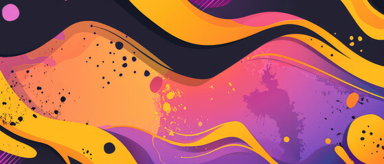 Vibrant abstract purple and orange waves