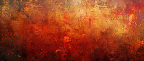 Expressive orange abstract art on canvas
